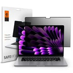 Spigen SafeView Filtre de Confidentialité Protection Écran pour MacBook Air 15 Pouces M3 (2024), M2 (2022), 1 Unité, Anti-espion, Extreme Résistant aux Rayures, Avec chiffon de nettoyage et étui