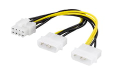 DELTACO SSI-62 - strømforsyningsadapter - 8 pin PCIe-strøm til 4-pins intern strøm (5 V) - 30 cm