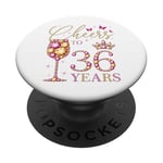 Félicitations à la Reine de 36 ans, 36 ans, 36e anniversaire PopSockets PopGrip Adhésif