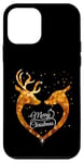 iPhone 12 mini Christmas glamour love couple blink, blink, costume antlers Case