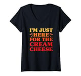 Womens Cream Cheese I Love Cream Cheese Funny Food Lover V-Neck T-Shirt