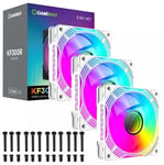 GameMax KF300R 3 Pack 120mm Infinity ARGB White 4-Pin PWM Reverse Cooling Fans