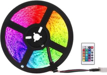 5050 RGB LED-stripe med fjernkontroll, 3m