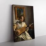 Big Box Art Johannes Vermeer Girl Playing Instrument Canvas Wall Art Print Ready to Hang Picture, 76 x 50 cm (30 x 20 Inch), Multi-Coloured