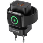 Swissten 22.5W USB and USB C Wall Charger with Apple Watch Magnetic Module