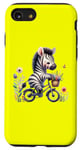 Coque pour iPhone SE (2020) / 7 / 8 Illustration de vélo zèbre mignon sur jaune