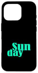 Coque pour iPhone 16 Pro Bleu sarcelle Aqua Sunday Days Of The Week