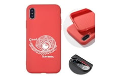 Taperso Coque et étui téléphone mobile rose corail galaxy a41 good vibes blanc karma personnalisee