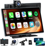 Autoradio Carplay & Android Auto Sans Fil,Radio Voiture Tactile 9 Pouces,Portable Autoradio Avec 2,5K+1080P Dashcam Avant Et Arrière,Stéréo De Voiture Avec Lien Miroir/Bluetooth 5.[YIN144363]