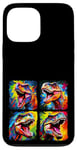 Coque pour iPhone 13 Pro Max Dinosaure T Rex Pop Art Dessin Coloré Peinture