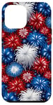 iPhone 13 Pro Max Red, White, Blue Floral Fireworks Pattern Case