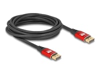 Delock - Displayport-Kabel - Displayport (Hane) Till Displayport (Hane) - Displayport 1.4 - 5 M - Upp Till 32,4 Gbps Datahastighet, 8K Uhd-Stöd (7680 X 4320) - Svart / Röd