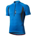 MEETWEE Maillot Cyclisme Homme, Vélo Jersey VTT Vêtements Manche Courte Séchage Respirant Cyclisme Tee Shirt,Bleu,XXL