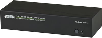 ATEN – VGA splitter, 1 unit to 4 screens, VGA/audio, 450MHz, 65m, black (VS0104-AT-G)