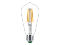 Philips - Led-Glödlampa Med Filament - Form: St64 - Klar Finish - E27 - 4 W (Motsvarande 60 W) - Klass A - Varmt Vitt Ljus - 2700 K