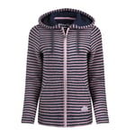 Weird Fish Womens/Ladies Fisher Stripe Macaroni Eco Friendly Full Zip Hoodie (Heather) - Grey material_Synthetic - Size 16 UK