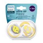 Sucette ultra air Philips Avent, pour 6 à 18 mois, orthodontique et 0% BPA, 2 pièces, avec boîtier de stérilisation et de transport, SCF080/18