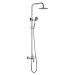 Ensemble de douche monocommande composé d'une barre de douche extensible et d'une colonne de douche Couleur chrome