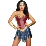 Wonder Woman-dräkt för vuxna kvinnor DC Comics Superhjälte-outfit Halloween Cosplay Party Dress Up Full Set 2XL