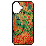 Coque En Bois Naturel Street Art Telephone Pour Iphone 16 Silicone Bleu Rigide 256 Go Case Tag Ecriture Design Tpu Fond Noir Effet Apple