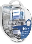 Philips WhiteVision ultra H4 car headlight bulb, 4.200K, set of 2