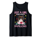 Papillon Dog Tee For Women Just A Girl Who Loves Papillons Tank Top