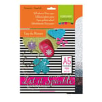 Florence Papier Pailleté Autocollant - A5 - Nuances de Noir - 5 Feuilles - 160 g/m² - Papier Cartonné Couleur Auto-Adhésif pour Scrapbooking, Cartes et Invitations