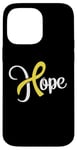 Coque pour iPhone 14 Pro Max Sarcomes osseux ou sarcome des os Hope (courage) ruban jaune