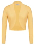 GRACE KARIN Bolero Robe de Soirée Manches Longues Gilet Ouvert Court Classique pour été Jaune Clair 2XL