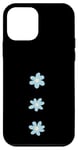 Coque pour iPhone 12 mini Lys bleu clair sur fond noir