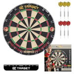 Target Darts Dimitri Van den Bergh Dartboard Set | Ensemble de Jeu de fléchettes Player Edition avec 2 Jeux de fléchettes à Pointe d’Acier, Competition Standard Throw Line | Professional Dartboards