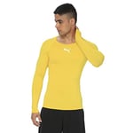 PUMA Liga Baselayer Tee Ls T-Shirt Homme (Lot de 1), Jaune, UK S(44/46 EU)