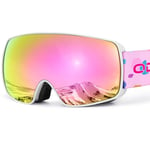 Odoland Lunettes de Ski Masque de Snowboard pour Homme & Femme Anti-UV400, Anti-Buée, Coupe-Vent, Lunettes de Protection avec Grande Lentille Sphérique