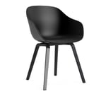 HAY - AAC222 Chair Black WB Lacq Oak Base Black 2.0 Shell - Matstolar - Hee Welling - Svart - Trä/Plast