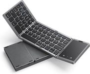 Clavier Bluetooth Pliable Avec Pav? Tactile, Clavier Pliable Rechargeable Avec Trackpad Pour Windows Ios Android Mac Smartphone Tablette Ordinateur Portable Pc - Disposition Qwertz De