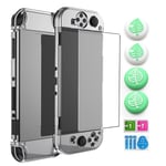 Grise - Coque Transparente Scintillante En Cristal, Étui De Protection Rigide Pour Interrupteur Oled Et Manette De Jeu Joy Con, Accessoires