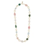 Snö Of Sweden Sanna Stone Necklace Gold/Mix Green