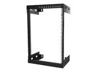 Startech.Com 15U 19" Wall Mount Network Rack - 12" Deep 2 Post Open Frame Server Room Rack For Data/Av/It/Computer Equipment/Patch Panel With Cage Nuts & Screws 200Lb Capacity, Black (Rk15wallo) - Rack - Veggmonterbar - Svart - 15U - 12"