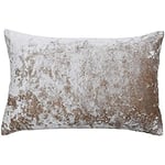 Riva Paoletti Verona Cushion Cover Rectangle - Oyster Beige - Velvet Feel - Crushed Velvet Look - Hidden Zip Design - 100% Polyester - 40 x 60cm (16" x 24" inches) - Designed in the UK