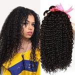 CLAROLAIR Brazilian Hair 3 Bundles Brazilian Kinky Curly Hair Bundles (14 12 10