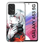 Coque pour Samsung Galaxy A53 5G Manga Tokyo Ghoul Kaneki Blanc