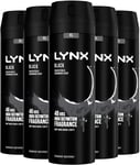 Lynx Black Bodyspray 200 ml x 5 pack