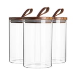 Scandi Storage Jar with Leather Loop Lid 1 Litre Pack of 6