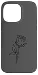 Coque pour iPhone 14 Pro Max Rose noire abstraite dessin minimaliste Line Art