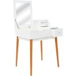 Maison Chic - Coiffeuse avec miroir mdf 60 x 50 x 86 cm - The Living Store - Blanc