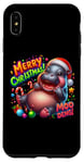 Coque pour iPhone XS Max Adorable bébé hippopotame Moo Deng Merry Christmas Cheer