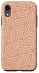 iPhone XR Peach Coral Brown Half-Circle Spiral Curve Arcs Ring Pattern Case