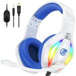 Fachixy「2024 New」FC100 RGB Gaming Headset for PS4/PC/Xbox/Nintendo Switch, PS5 Headset with Mic, Gaming Headphones with Microphone, Noise Cancelling Headphones with 3.5mm Jack