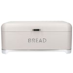 KitchenCraft Carbon Steel Bread Bin Cream Kitchen Food Storage with Lid Retro