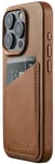 Mujjo Full Leather Wallet Case (iPhone 15 Pro) - skal - Brun